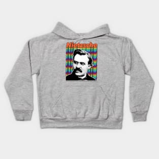 Friedrich Wilhelm Nietzsche Retro Styled Graphic Design Kids Hoodie